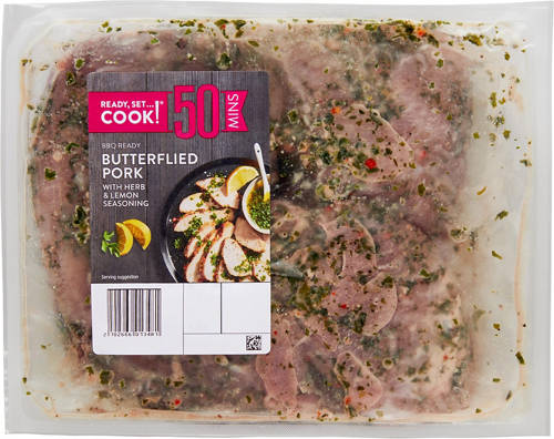 Herb & Lemon Butterflied Pork 1kg Product Image Front shot 01